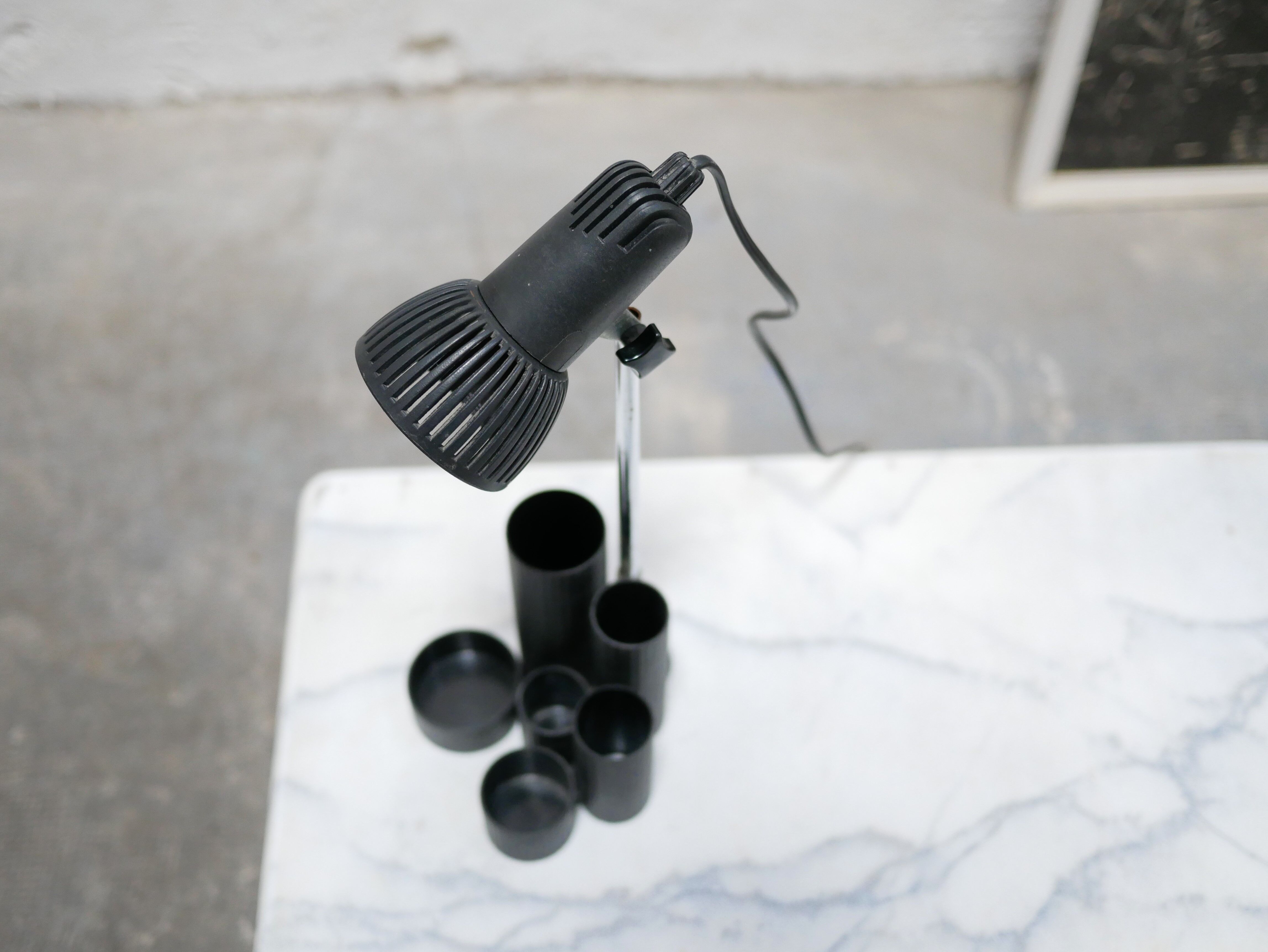 Vintage black desk lamp with pencil holder