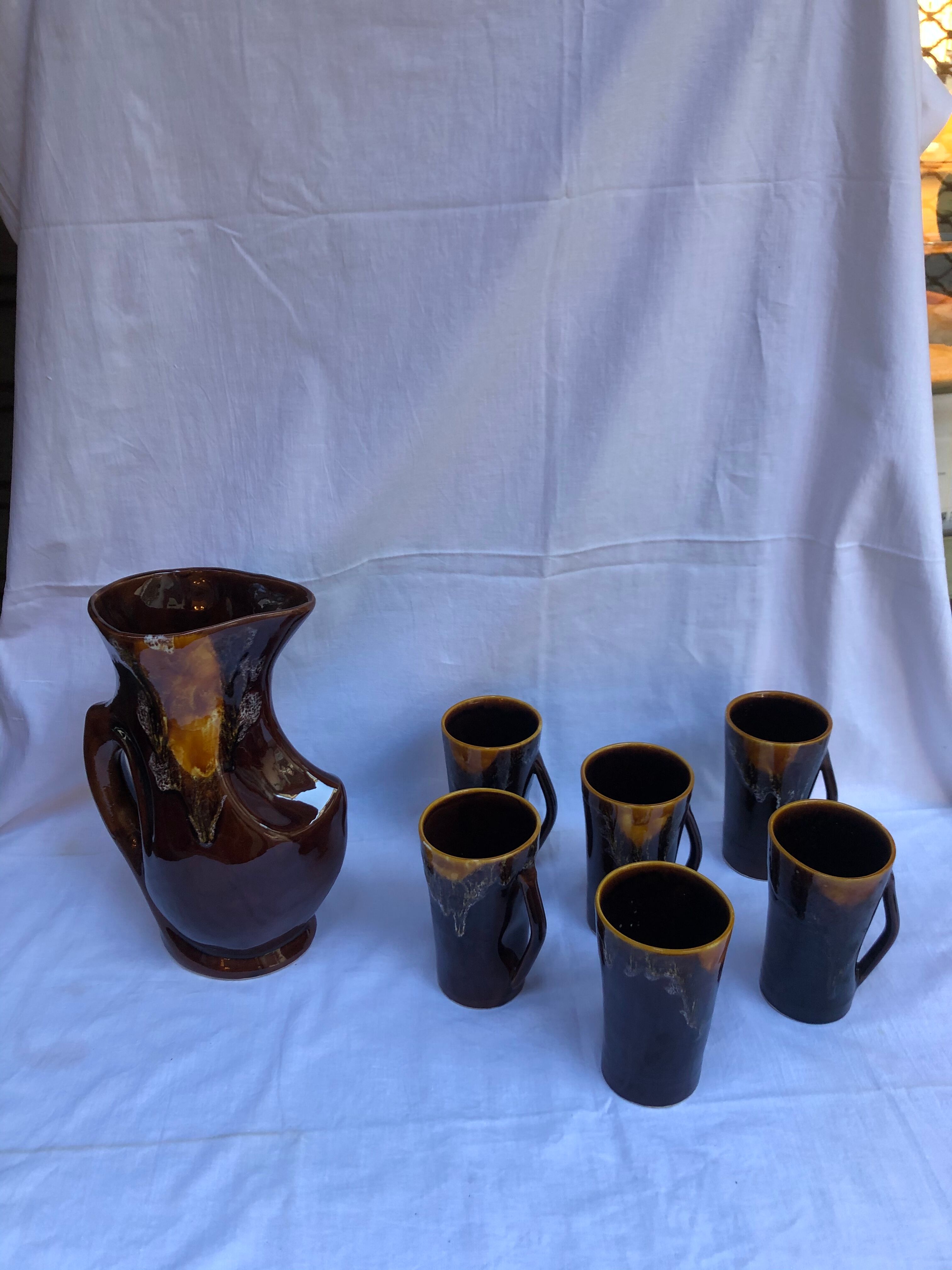 Vintage orangeade service in 1960s 1960s earthenware
