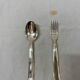 Birth cutlery 1 fork and 1 silver metal spoon
