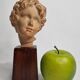 Bust of Bacchus child in patinated terracotta, 21 cm