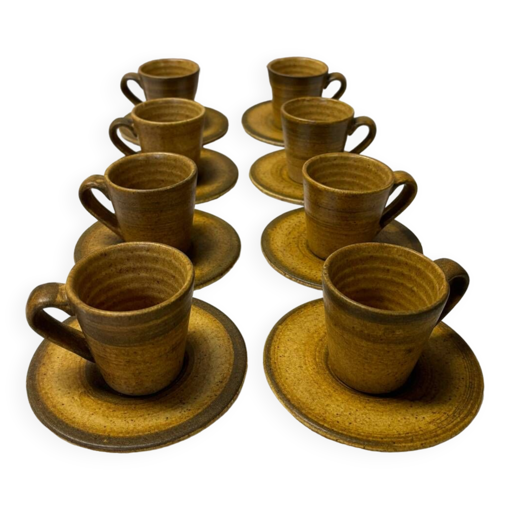 Set of 8 vintage stoneware mugs