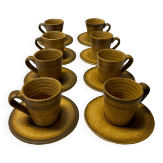 Set of 8 vintage stoneware mugs