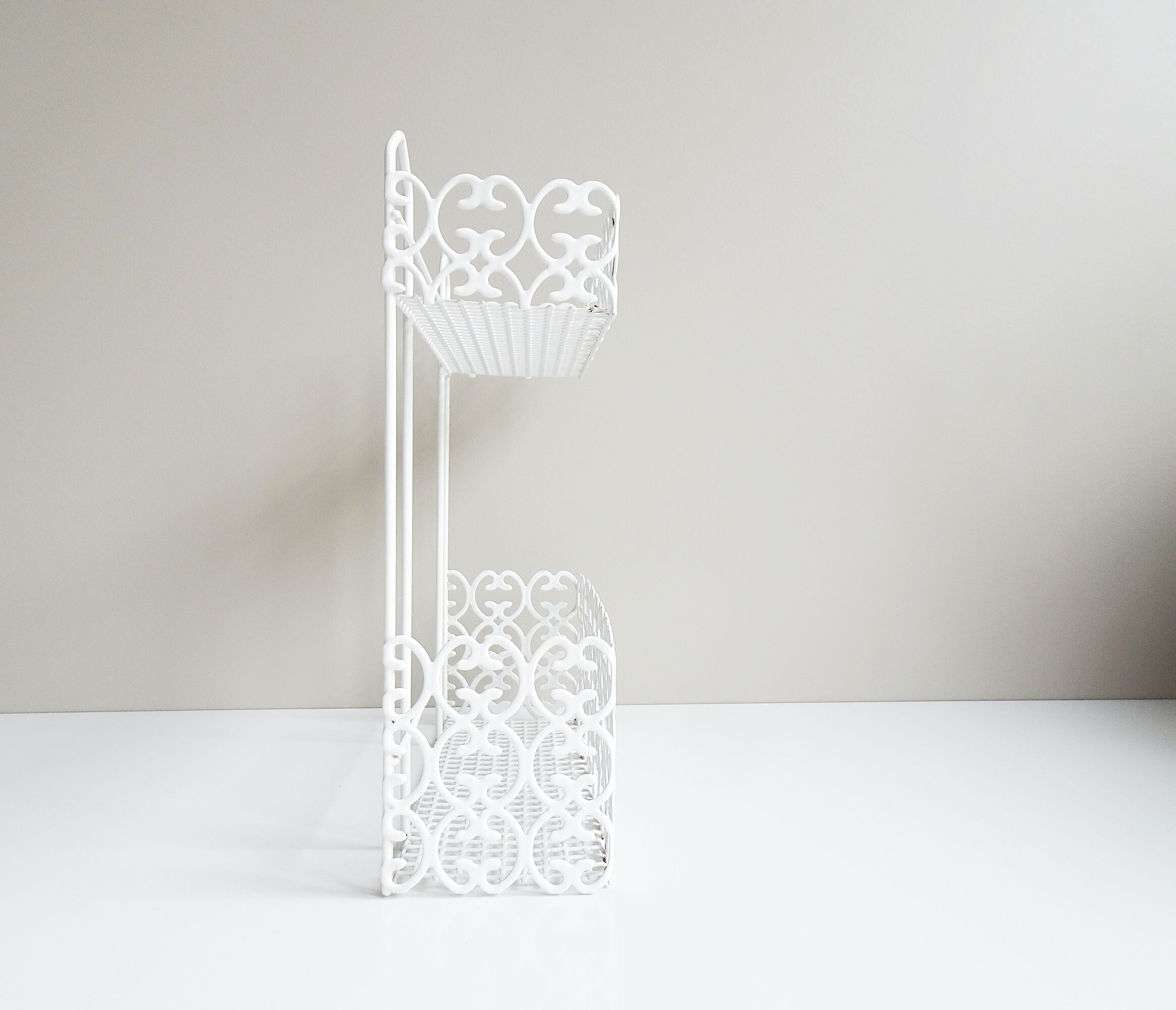 White metal shelf