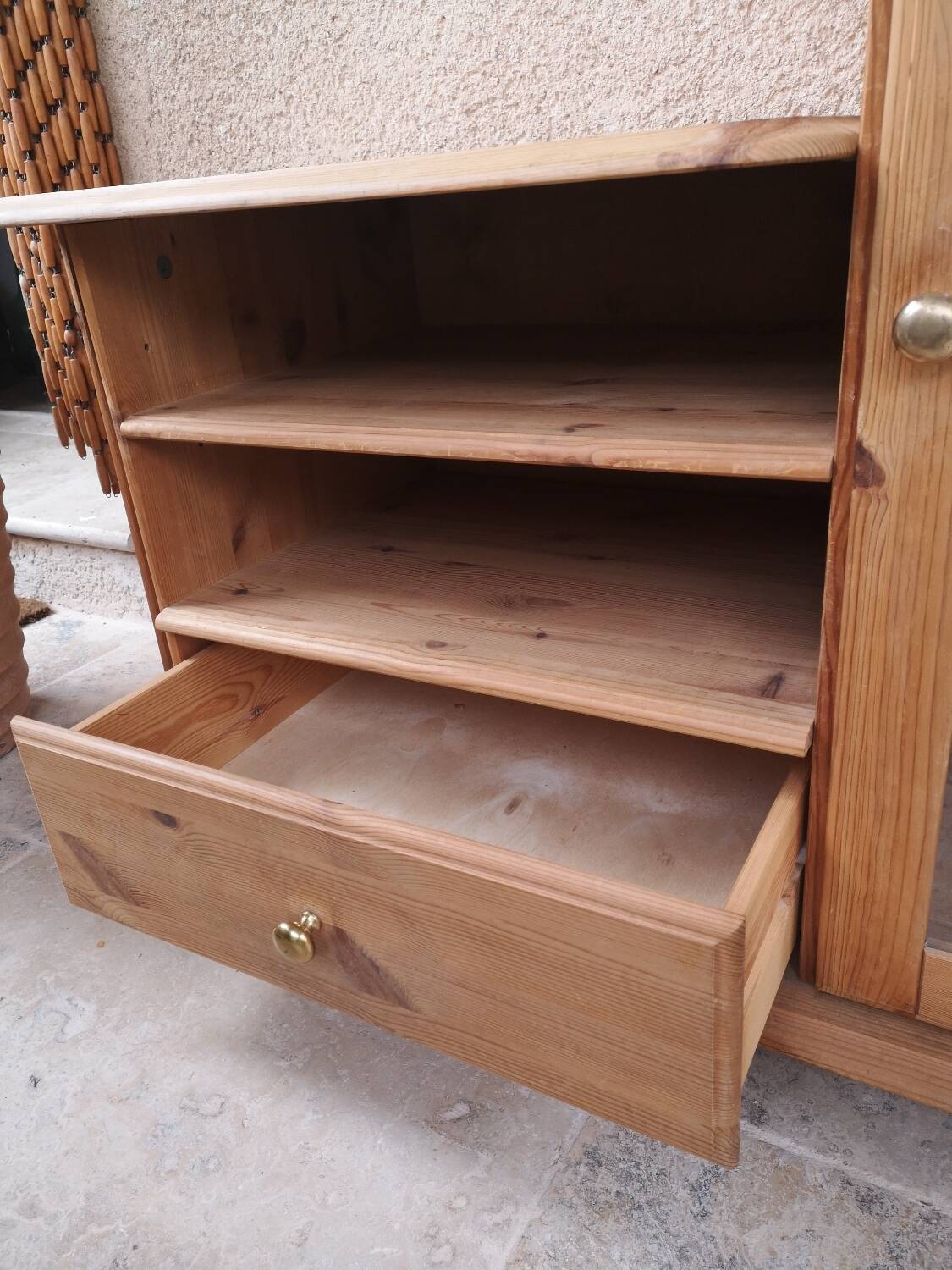 Antique asymmetrical pine furniture