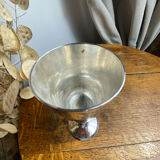 Stemmed glass, engraved silver-plated metal chalice