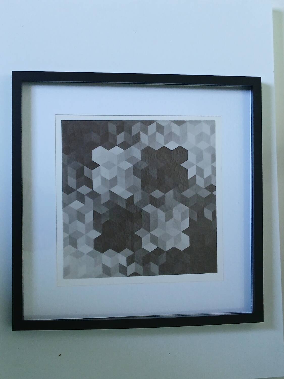 Tableau Vintage Art Optique - Victor Vasarely - Frame 40x40cm