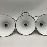 Enameled sheet metal pendant lights