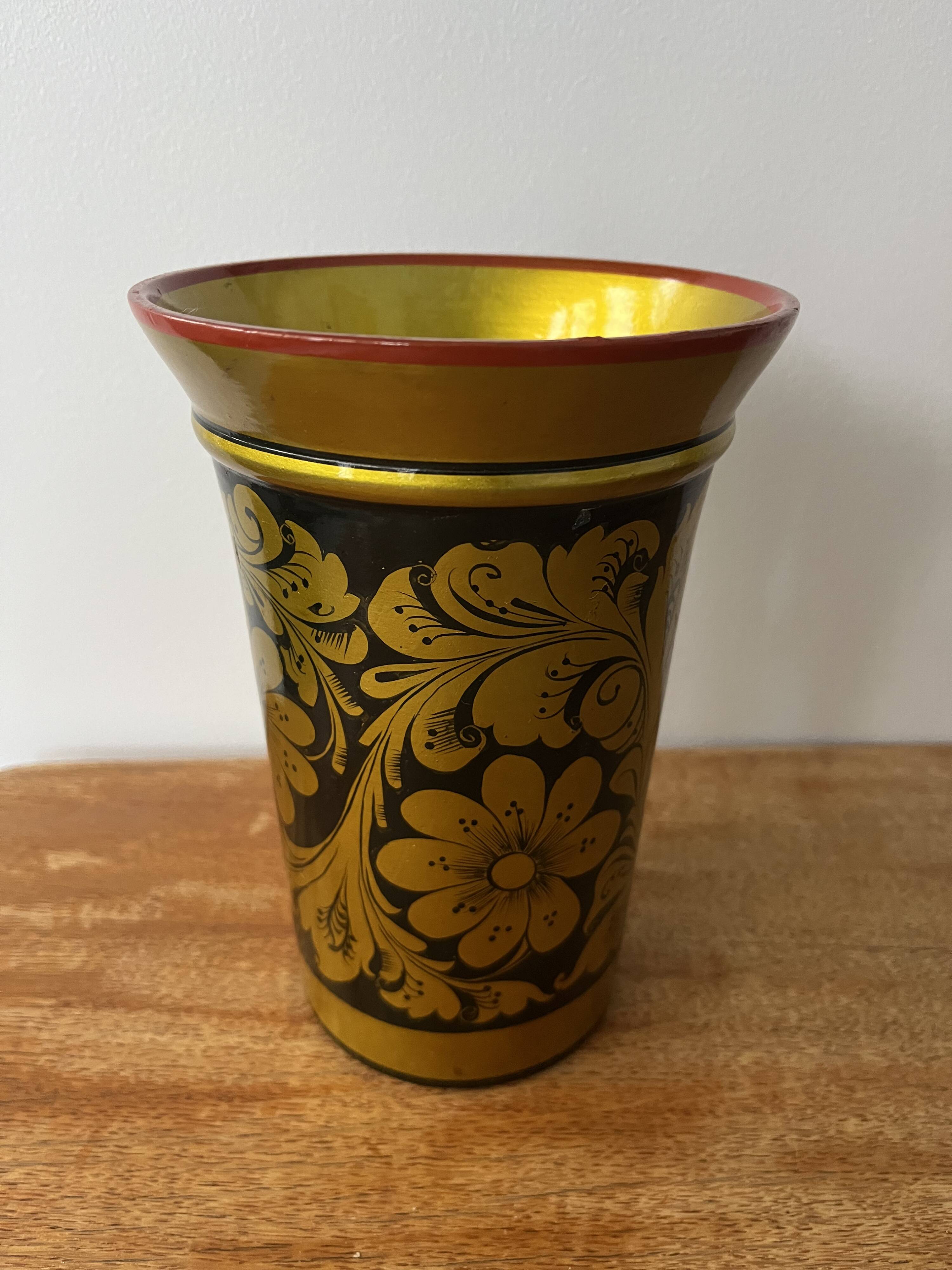 Vase en bois russe époque URSS