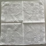 Lot de 2 mouchoirs ou serviettes thé Brodés anciens