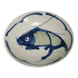 Bowl , Chinese porcelain cup . décor Poisson Bleu