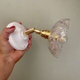 Vintage chiseled glass lampshade wall light - tableware collection -