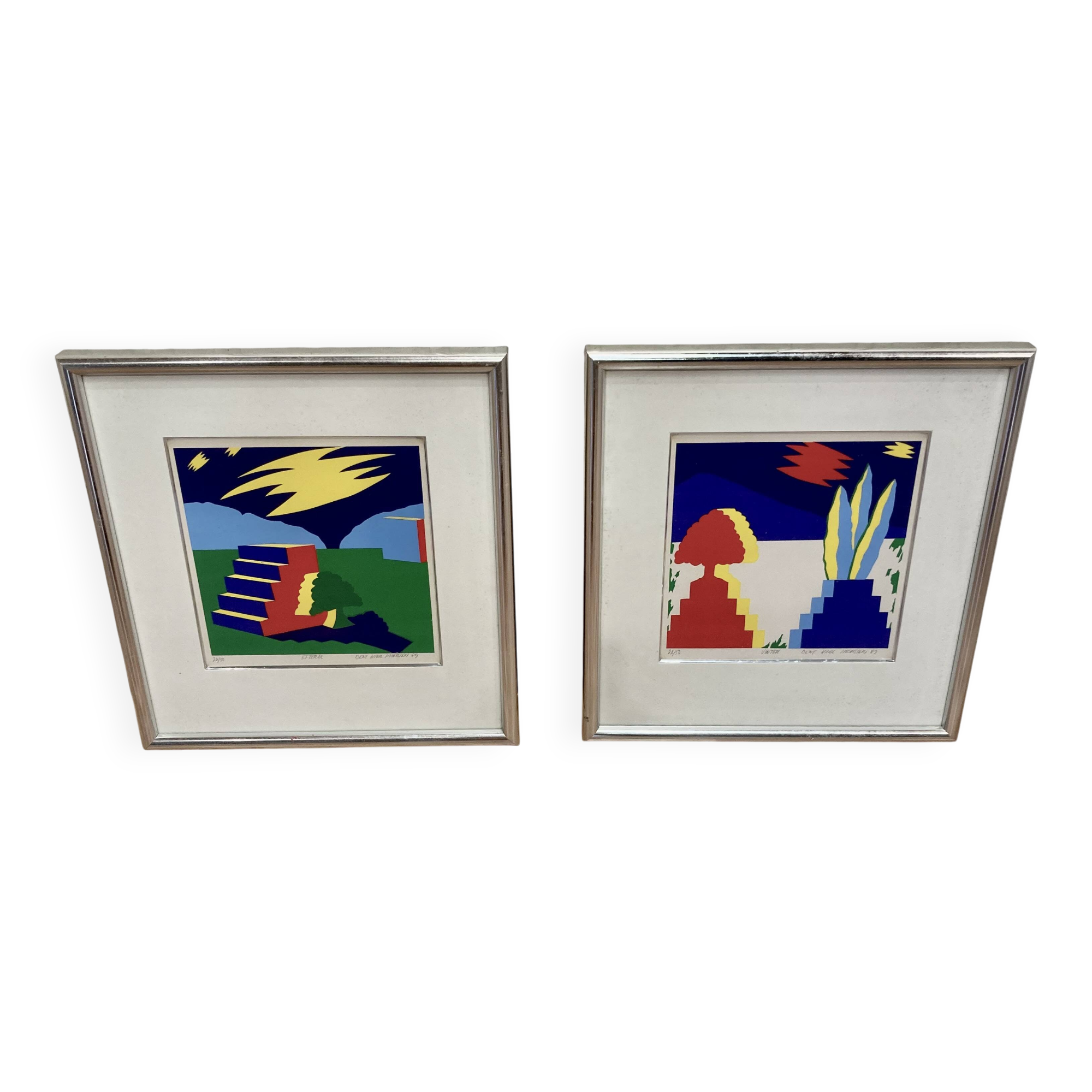 Pair of lithographs "BENT KARL JAKOBSEN".