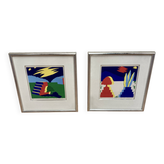 Pair of lithographs "BENT KARL JAKOBSEN".