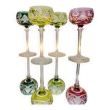 Box of 4 Val Saint Lambert "Berncastel" no. 204 Roemer glass – Belgium 1905