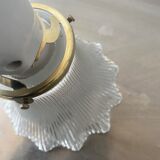 Lot 2 vintage striated glass wall lamps