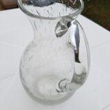 Biot 1980s bubbled glass carafe