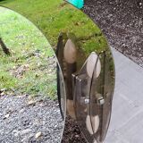 Oval mirror with 2 double tain sconces by Antonio Lupi from the 80s, 69x55 cm