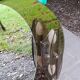 Oval mirror with 2 double tain sconces by Antonio Lupi from the 80s, 69x55 cm