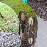Miroir ovale avec 2 appliques double tains d’Antonio Lupi des années 80c