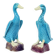 Vintage Duck Figurine Figure Couple Blue Chinese Porcelain 12cm
