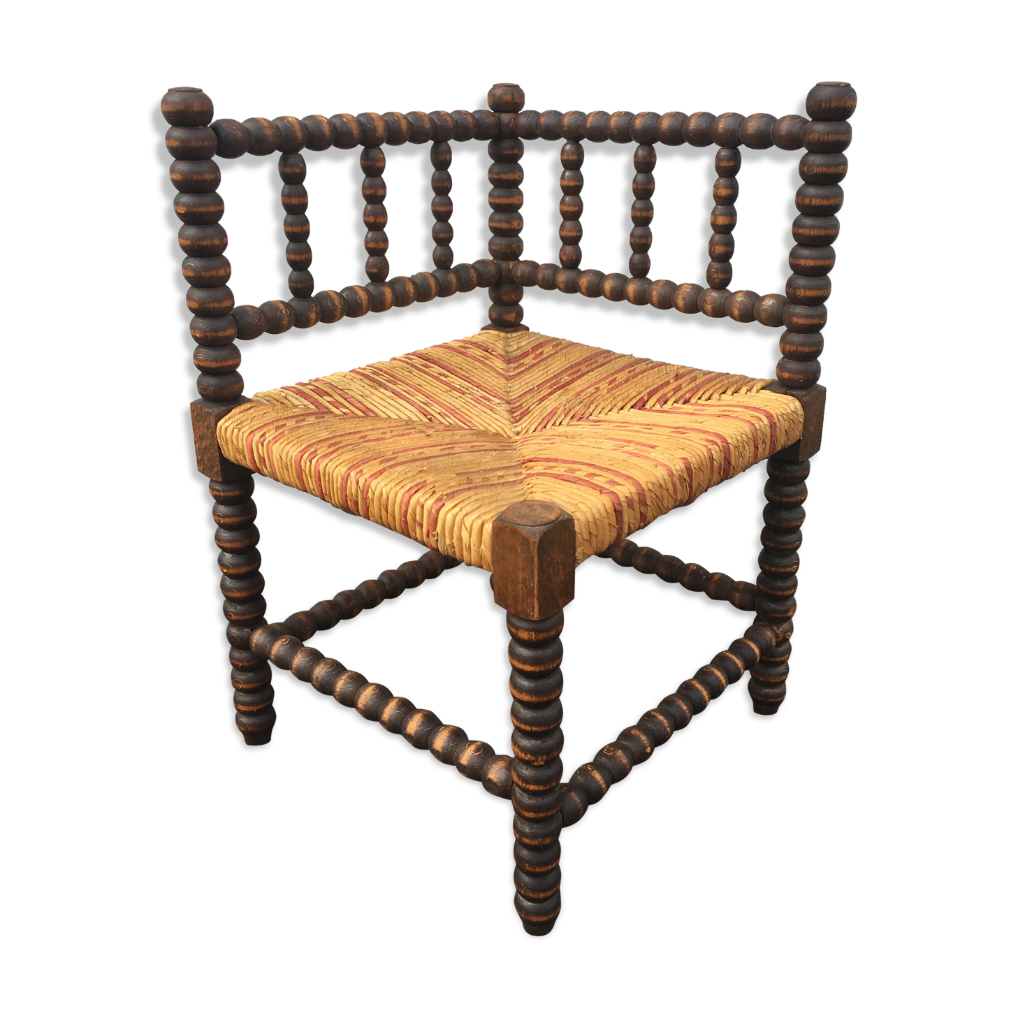 Straw corner chair for children