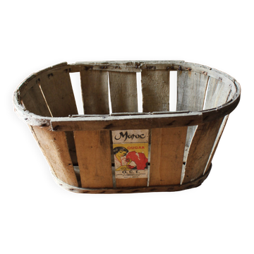 Storage box wooden slats crate Morocco Ougar 20 L