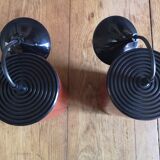Pair of two hanging lamps lita year 70
