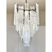 Contemporary Italian Rectangular Strip “Listelli” Murano Glass Chandelier b