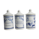 Set of three longchamp earthenware pharmacy jars