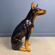 Vintage ceramic sculpture of a Doberman, 1960s