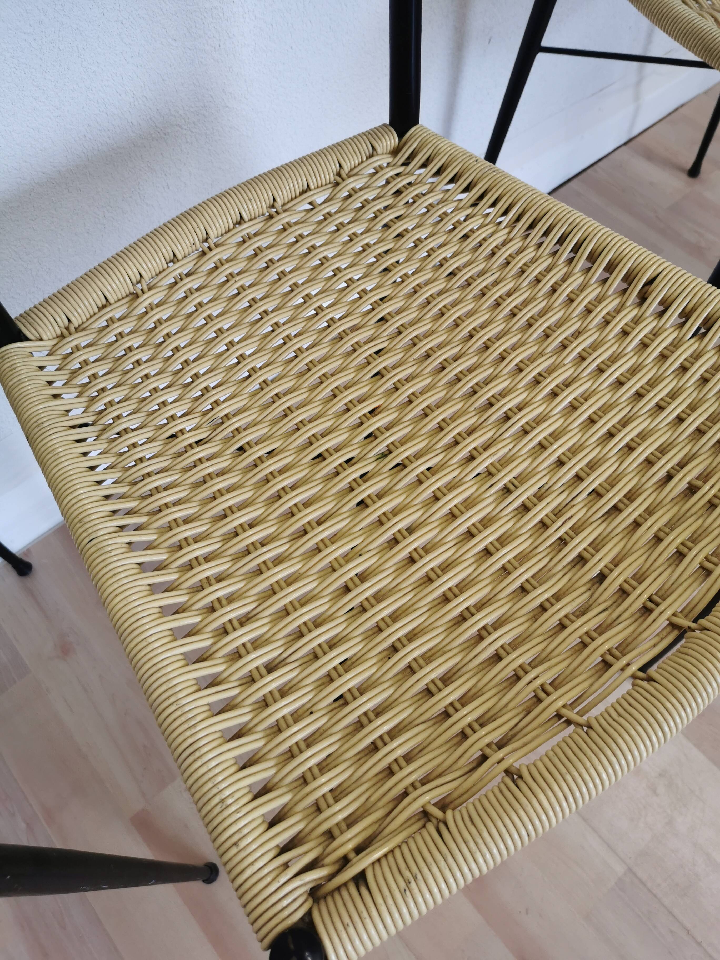 Set of 4 vintage dine chairs made in italy in the 1970s / mid century outdo