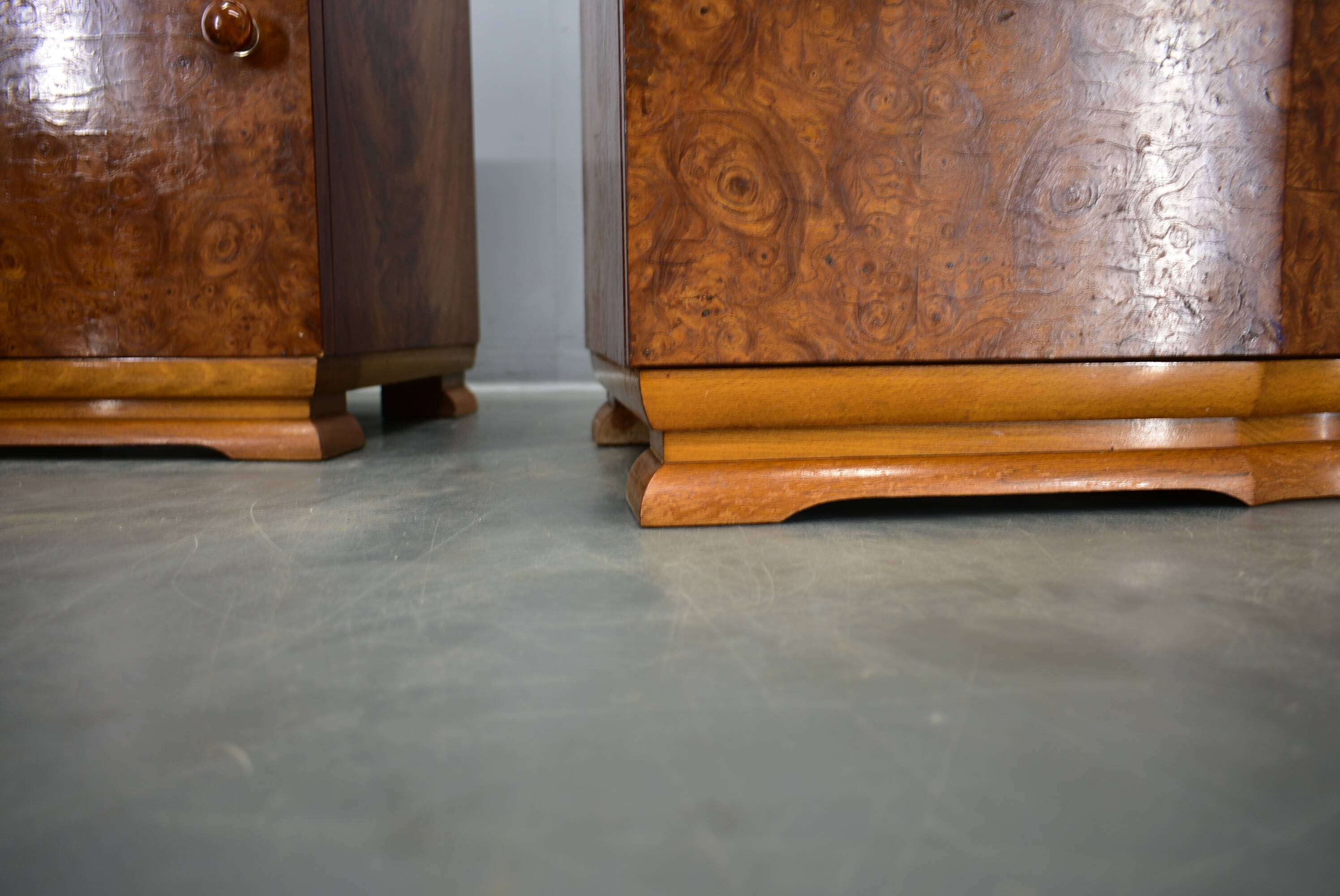 1939s pair of art deco bedside tables, Czechoslovakia