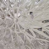 Mid century clear round crystal glass ceiling wall flush mount lamp