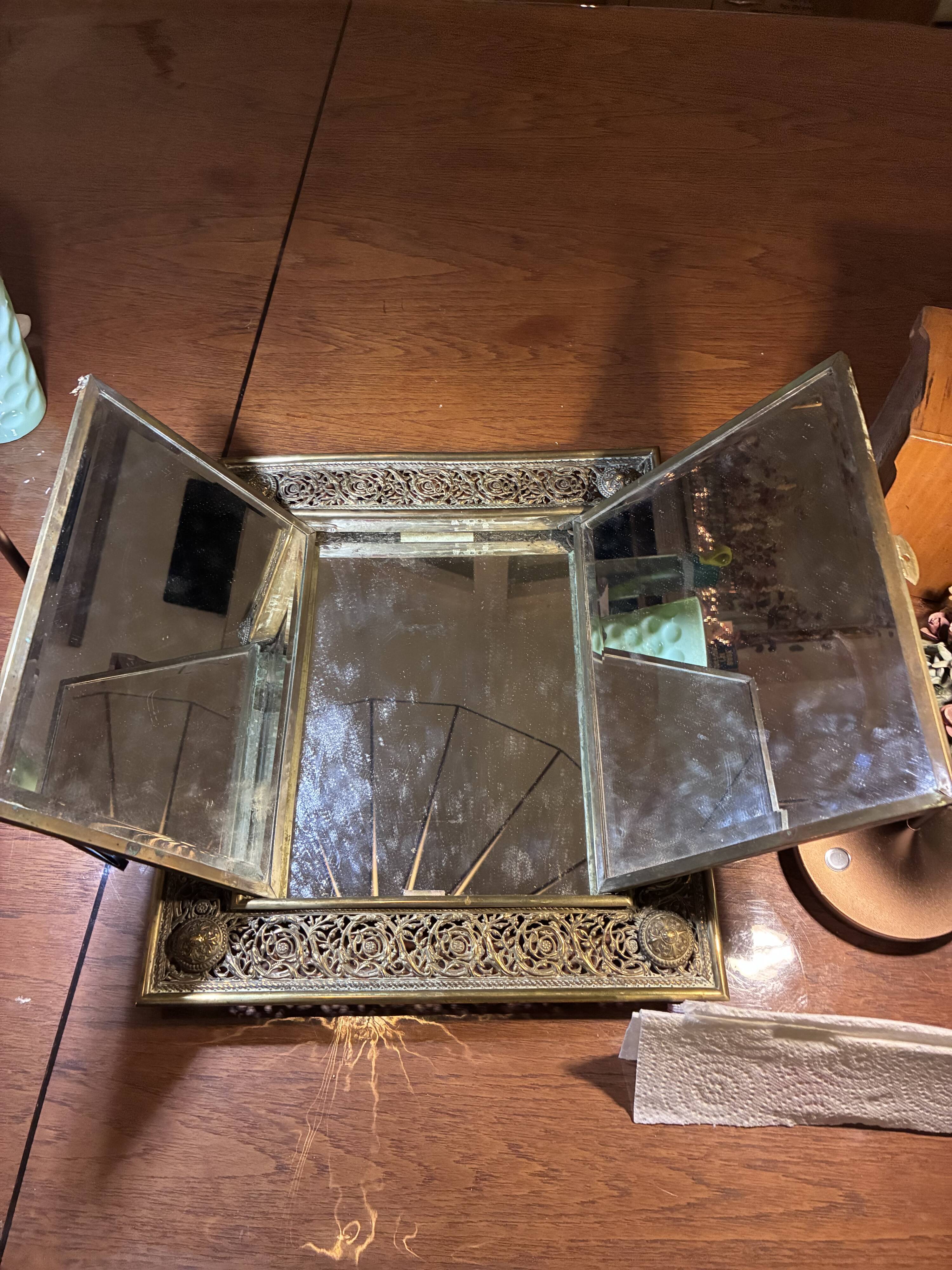 Miroir triptyque 1900