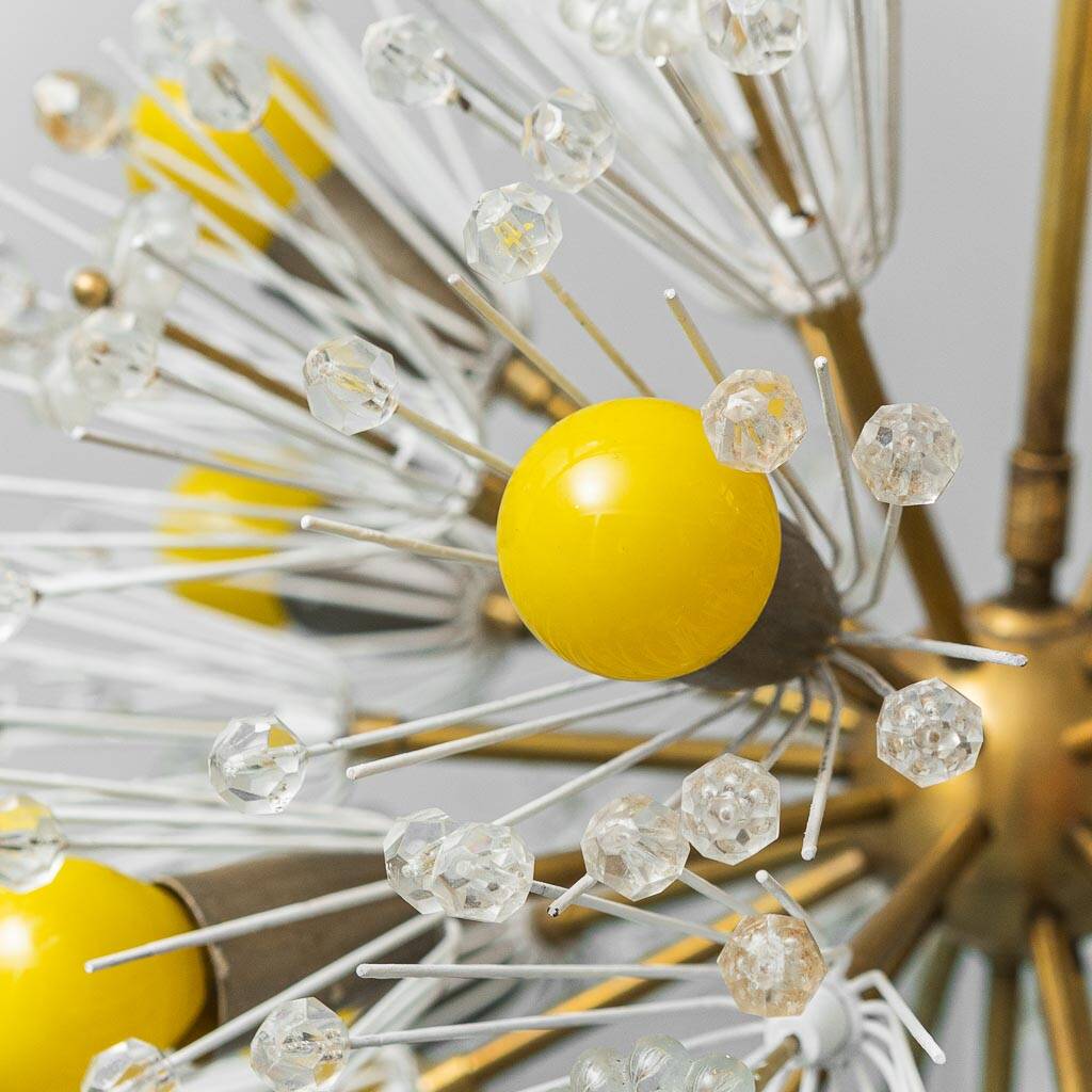 Lustre Spoutnik 12 lumières Flacon Stejnar Nikoll années 1960 vintage