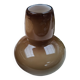 Vintage glossy brown two-layer blown glass vase, Scandinavian taste