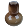 Vintage glossy brown two-layer blown glass vase, Scandinavian taste