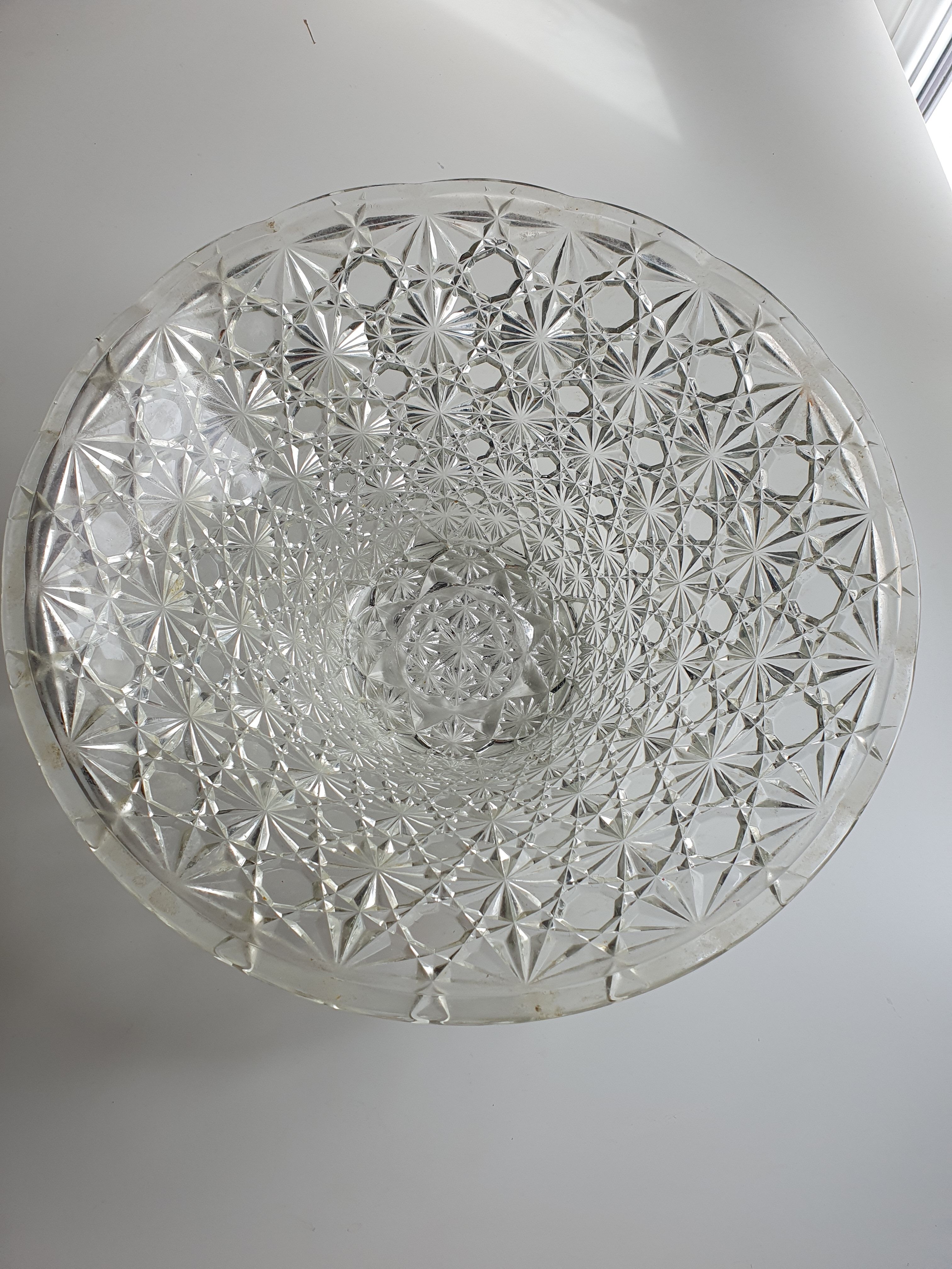 Cut glass salad bowl