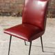Chaise acier & skaï bordeaux années 50