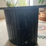 Marble dining table nero marquina 1970 vintage italy