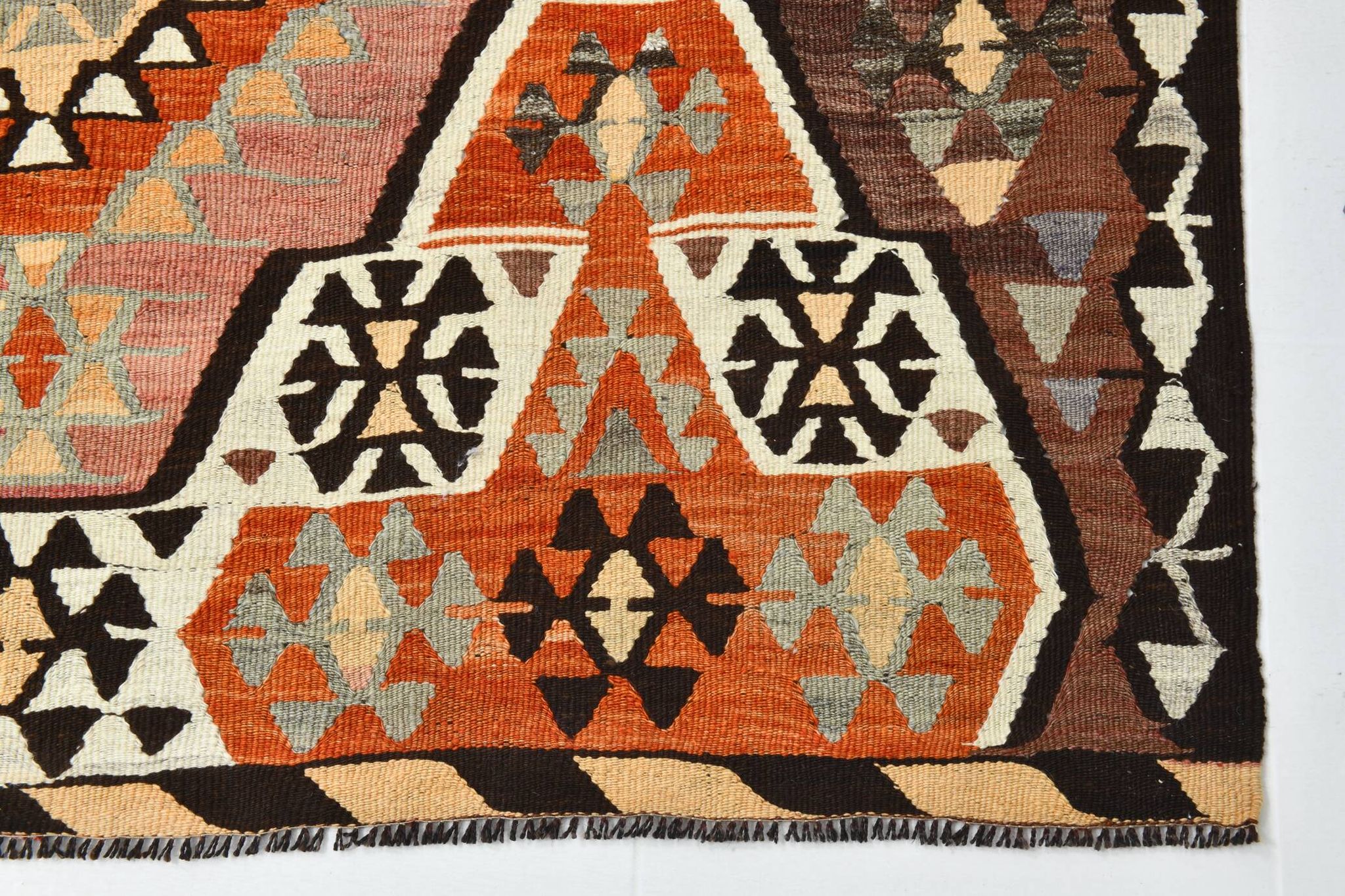 6x10 Kilim Grey & Brown Bohemian Area Kilim Rug, 171x306 Cm