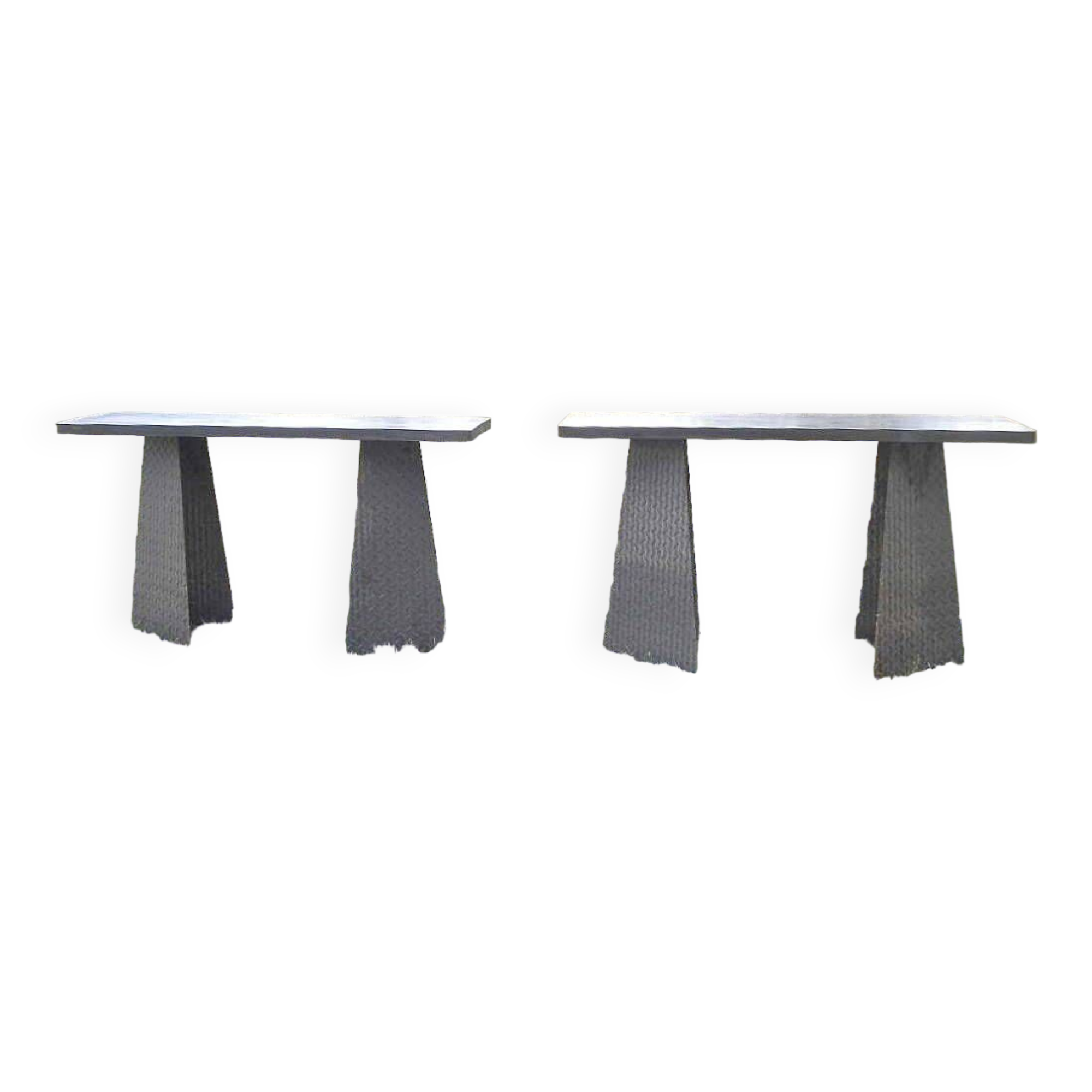 Pair of metal consoles