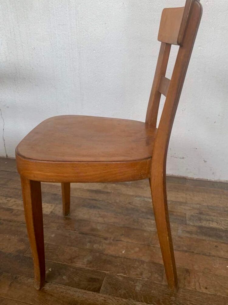 Set of 4 curved wood bistro chairs