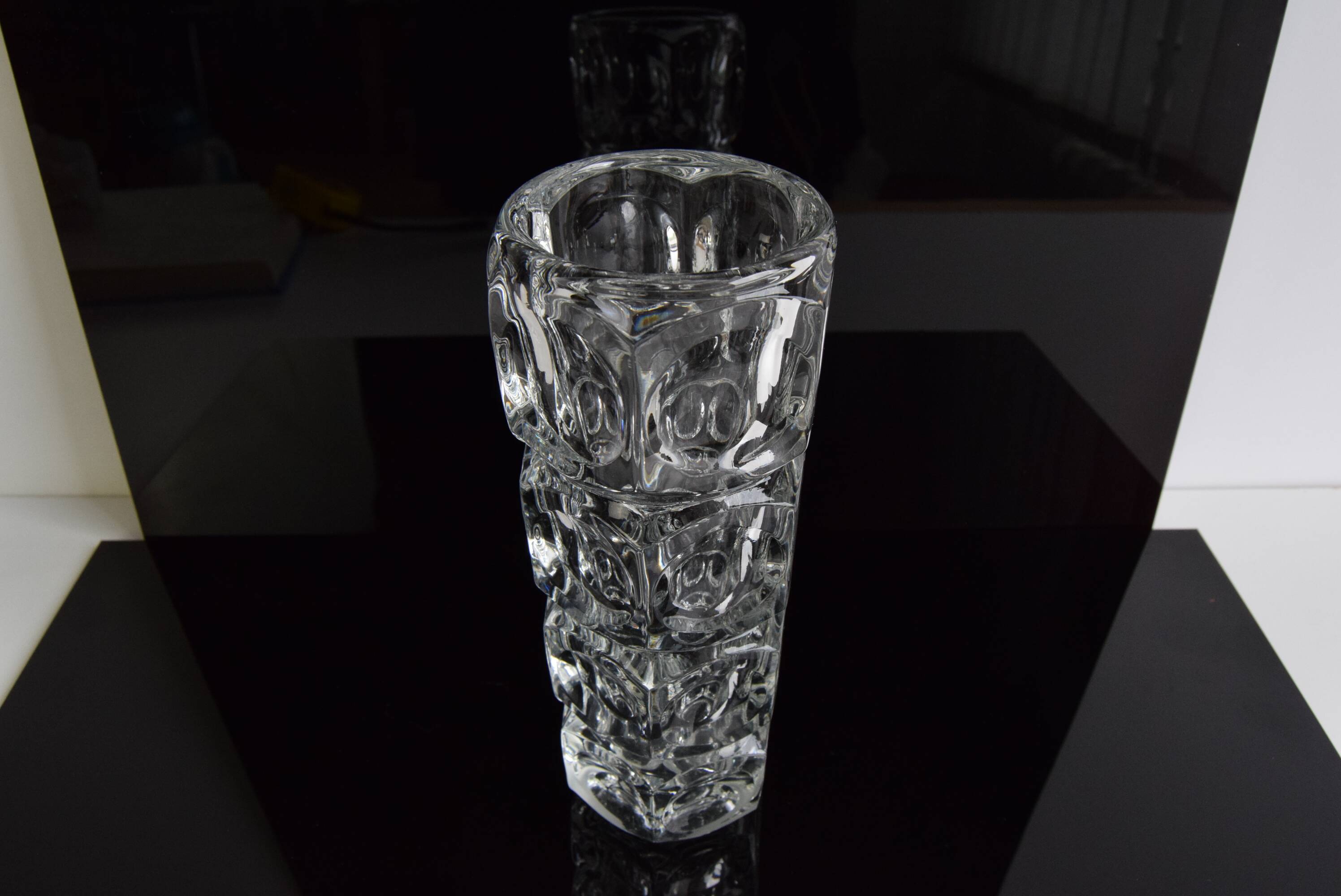 Vintage Glass Vase by František Pečeny for Heřmanova Huť, Czechoslovakia, 1960's.