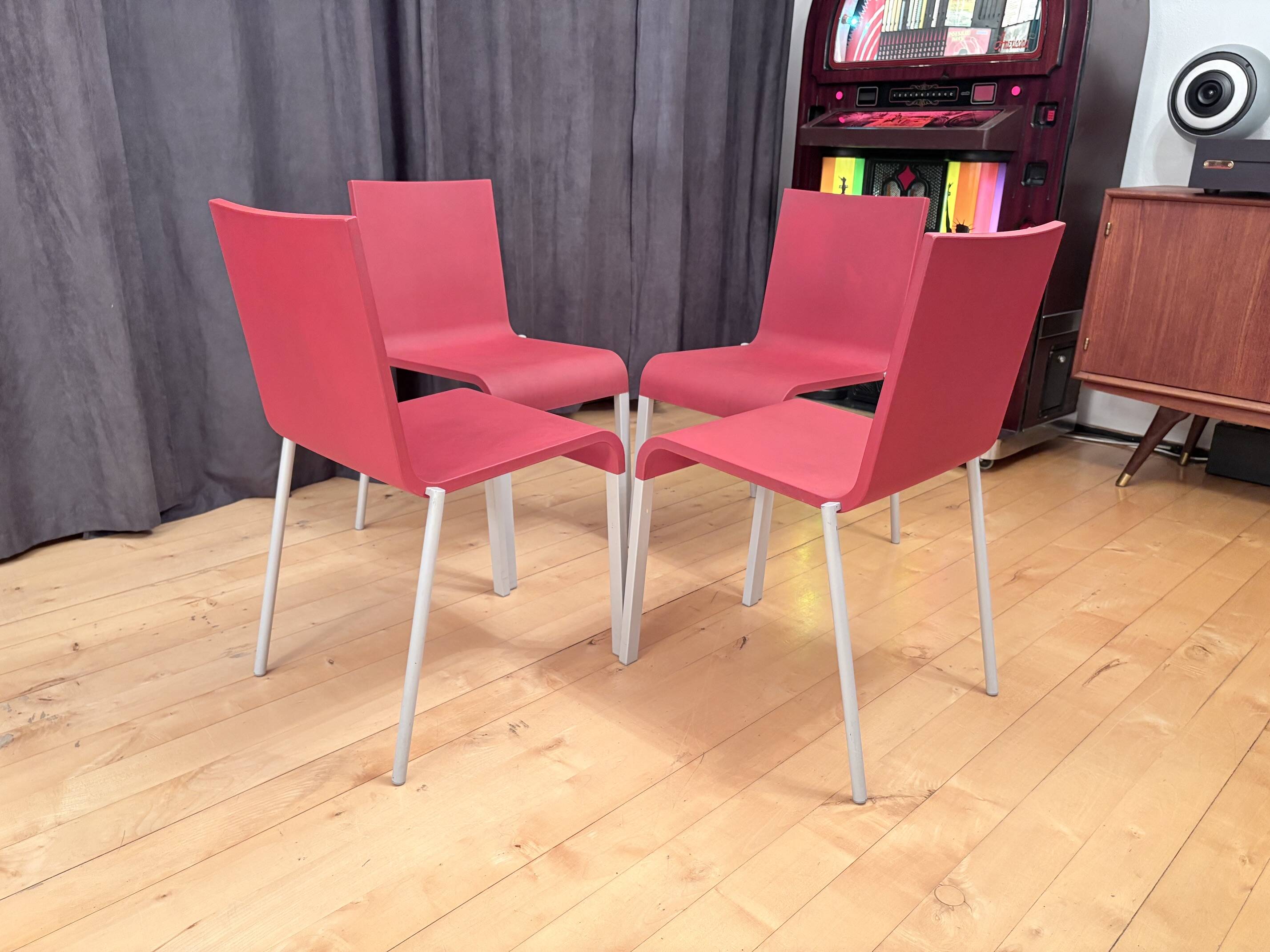 Set of four stackable .03 chairs designed by Maarten van Severen, Vitra, Sw