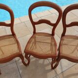 6 louis Philippe style chairs in solid wood merisier