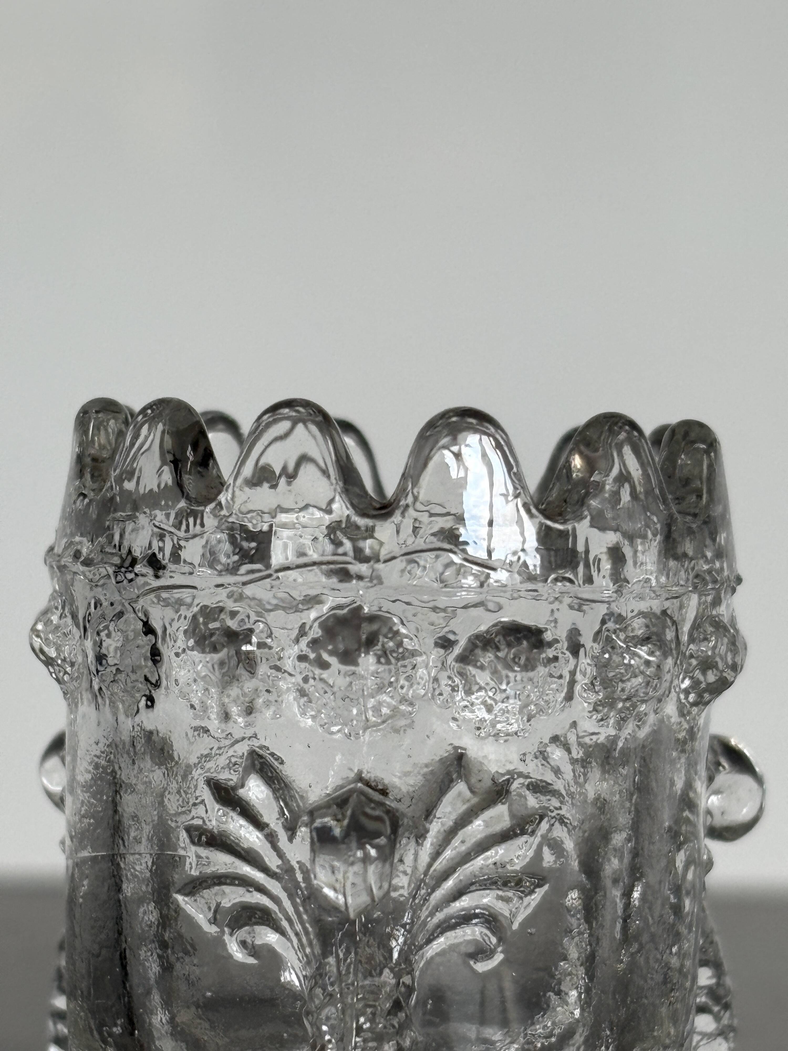 Pair of antique moulded glass egg cups