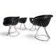 Set of 4 Pan Am dining chairs, chrome, leather by Gastone Rinaldi for RIMA,