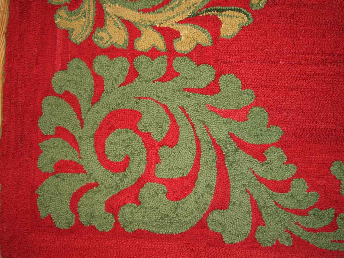 Old American carpet Hooked handmade 88cm x 152cm 1920