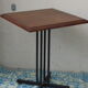 Table Bistro square wooden base metal vintage 1950/60